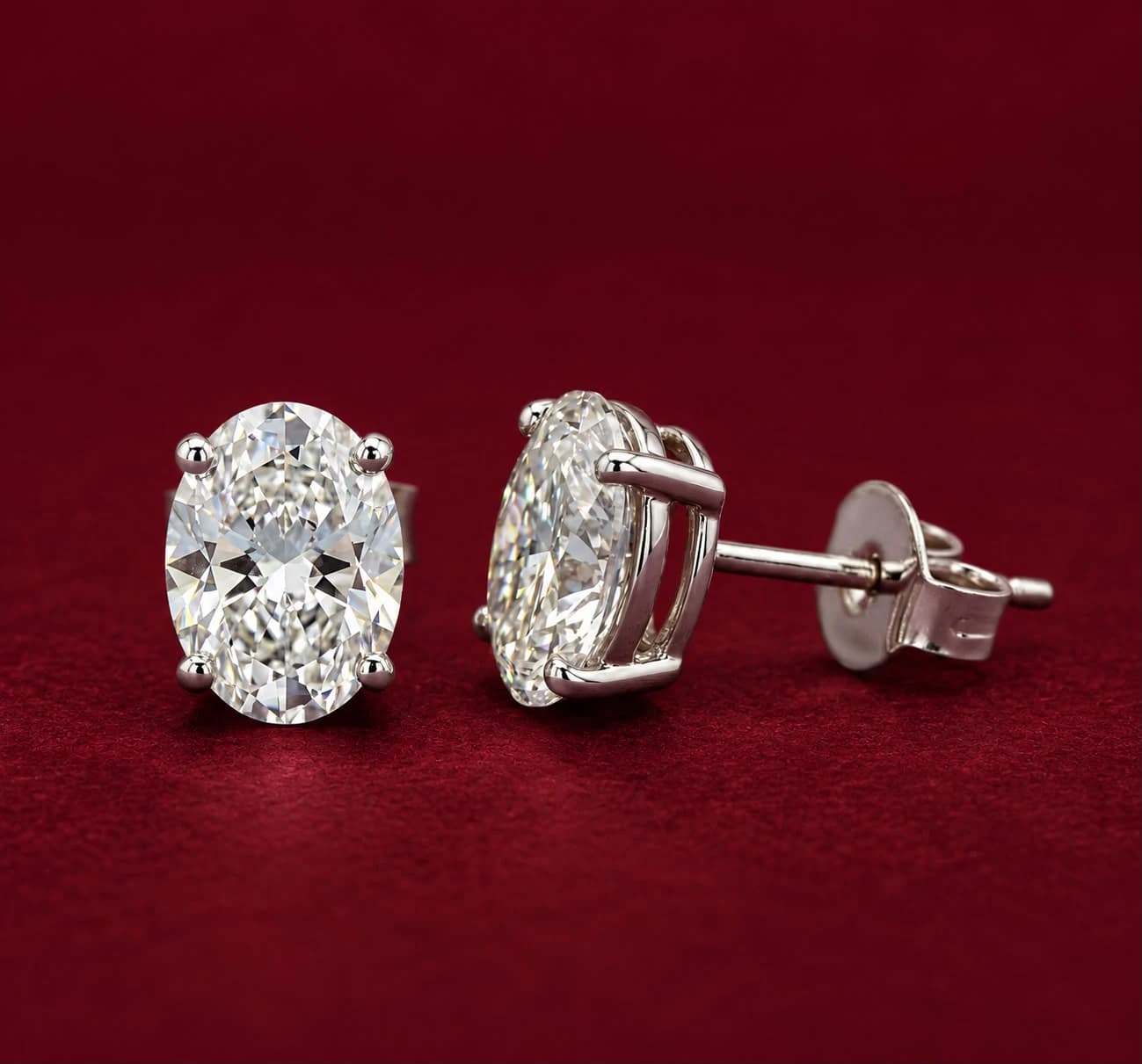 Oval Kesim 2.00 CT Pırlanta Küpe